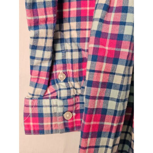 Vineyard Vines girls  flannel plaid dress Pink Blue size 16 - Picture 4 of 7